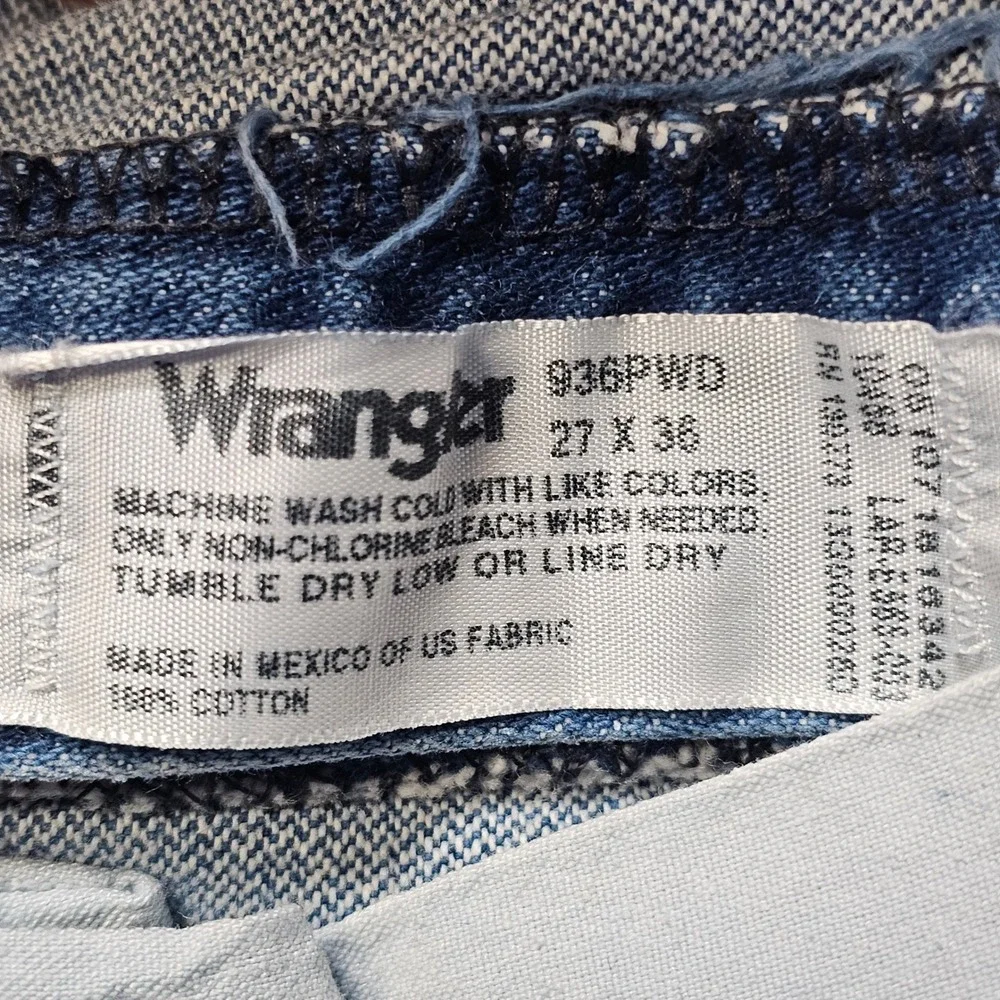 Wrangler 936 Slim Fit Cowboy Cut Jeans Mens 26x34 Blue Medium Wash Heavyweight